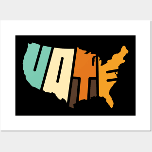 Vintage USA Map Voter Election Day Vote Gift Posters and Art